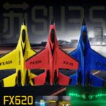 Fusée de modélisme FX620 en jaune, rouge et bleu, conçue pour les amateurs de sciences et de décoration scientifique. Parfaite pour les collections et projets éducatifs.