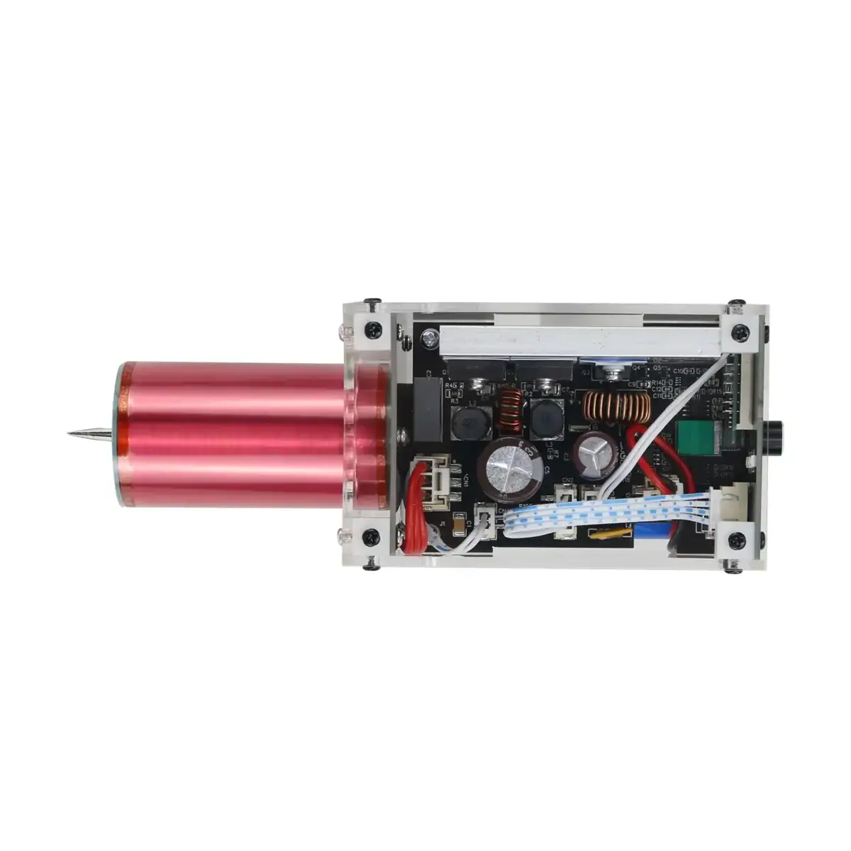 Pompe à vide de laboratoire avec composants électroniques visibles, idéale pour applications scientifiques et expérimentations.