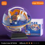 Piste de labyrinthe 3D pour enfants avec balles, conçue pour stimuler la coordination et la réflexion. Parfait pour les jeunes amateurs de science et de jeux éducatifs.