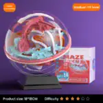 Puzzle 3D de labyrinthe scientifique, décoration éducative pour enfants, niveau intermédiaire, taille 18x18cm, idéal pour stimuler la réflexion et la concentration.