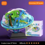 Jeu de labyrinthe 3D en boule avec plusieurs niveaux de difficulté, parfait pour stimuler la réflexion et la coordination.