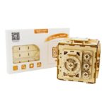 Puzzle 3D en bois mécanique avec engrenages et pièces modulaires, idéal pour les amateurs de bricolage et de science, favorise la concentration et la créativité.