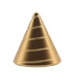 Pyramide en métal doré, objet de décoration inspiré par la science, parfait pour embellir un espace avec une touche moderne et élégante.