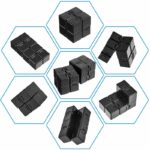 Puzzle 3D en plastique noir, casse-tête pour stimulation mentale et amusement.