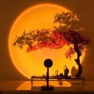 Bonsaï japonais décoratif avec éclairage LED, ambiance chaleureuse et zen. Parfait pour la décoration intérieure ou comme objet de collection.