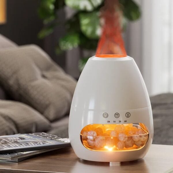 Diffuseur d'huiles essentielles avec lumière LED, design moderne et élégant. Parfait pour créer une ambiance relaxante à la maison ou au bureau.