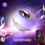 Haut-parleur Bluetooth avec lumières LED et fonction musicale, idéal pour la décoration et l'ambiance. Connectez votre smartphone via Bluetooth pour profiter de votre musique préférée.