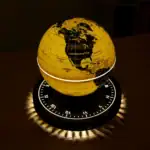 Globe lumineux avec carte du monde, éclairage LED intégré, décoration de bureau ou d'étude.