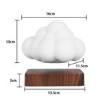 Lampe nuage en résine blanche et bois, décoration moderne et originale.