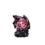 Porte-clé en forme de cristal d'énergie avec détails lumineux et effets de lumière rouge, idéal pour les amateurs de science et de décoration.