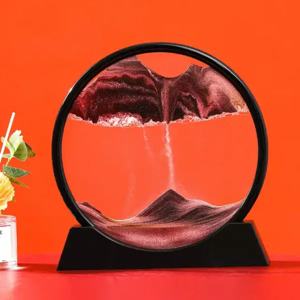 Panneau d'eau en verre avec paysage montagneux, créant un effet visuel unique et artistique. Parfait pour la décoration intérieure ou comme objet de collection.