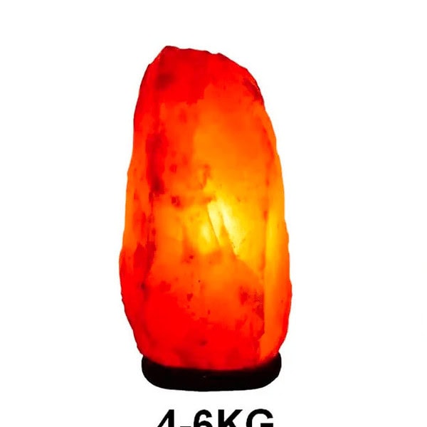 Lampe de sel Himalaya illuminée, 4 à 6 kg, idéale pour la décoration et le bien-être.