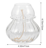 Vase en verre transparent avec un squelette de serpent à l'intérieur, idéal pour la décoration scientifique ou de laboratoire.
