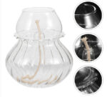 Vase en verre transparent avec bougie de laboratoire, idéal pour expériences scientifiques ou décoration scientifique.