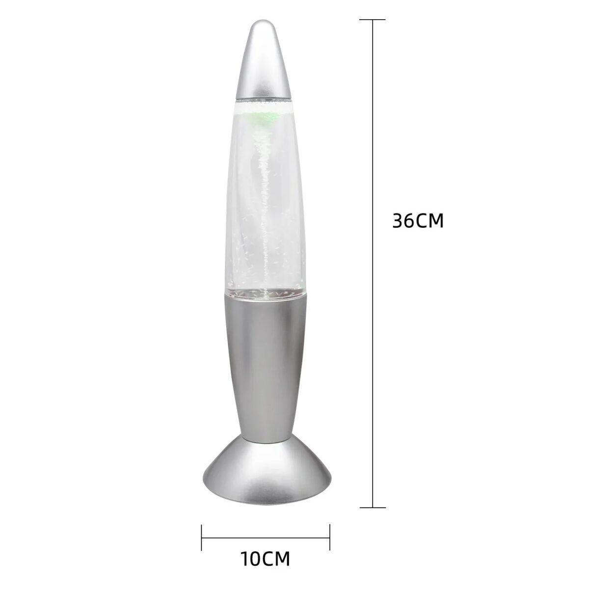 Lampe de chevet en forme de fusée, design moderne et original, idéale pour une décoration scientifique ou pour les amateurs d'astronomie. Hauteur : 36 cm, diamètre de la base : 10 cm.