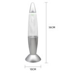 Lampe de chevet en forme de fusée, design moderne et original, idéale pour une décoration scientifique ou pour les amateurs d'astronomie. Hauteur : 36 cm, diamètre de la base : 10 cm.