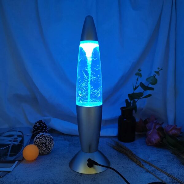 Lampe de lave LED bleue pour décoration intérieure, apportant une ambiance relaxante et moderne à votre espace. Facile à utiliser, idéale pour créer une atmosphère apaisante dans votre salon ou chambr.