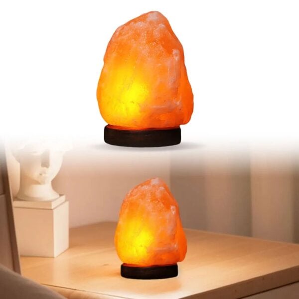Lampe en sel de l'Himalaya, éclairage doux, décoration naturelle pour intérieur.