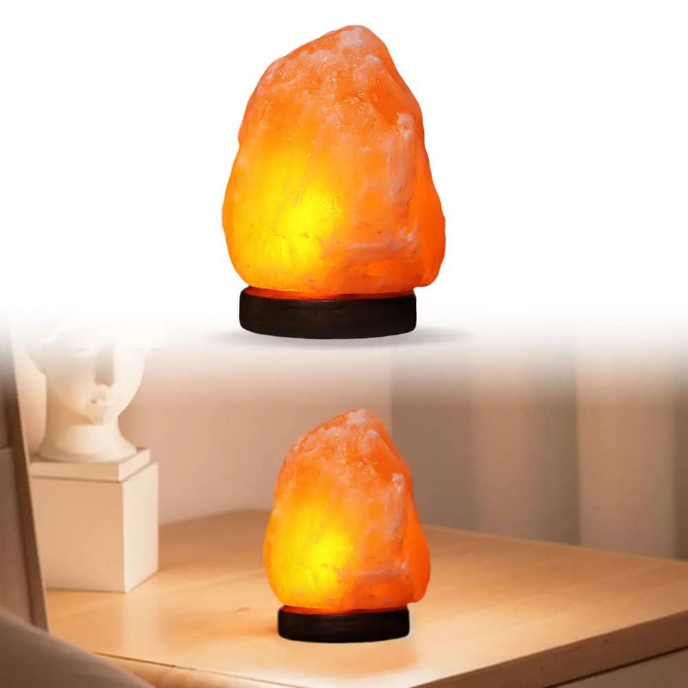Lampe en sel de l'Himalaya, éclairage doux, décoration naturelle pour intérieur.