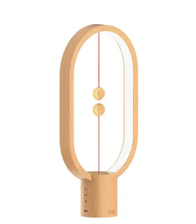 Lampe de bureau en bois avec design épuré, idéale pour la décoration intérieure et l'éclairage de bureau ou de salon.