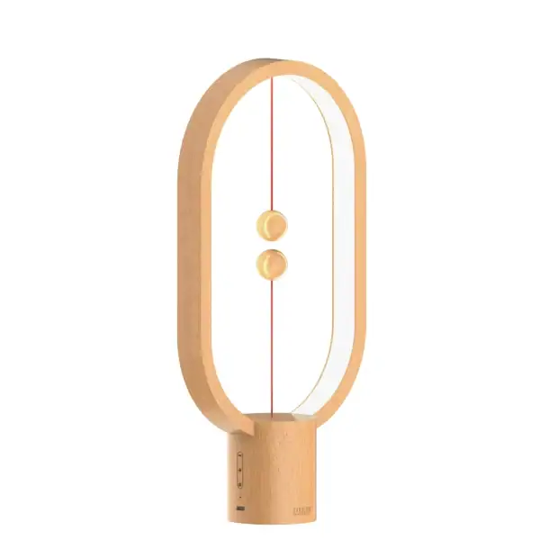 Lampe de bureau en bois avec design épuré, idéale pour la décoration intérieure et l'éclairage de bureau ou de salon.