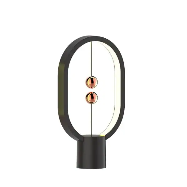 Lampe de bureau au design scientifique moderne avec deux ampoules en cuivre, idéale pour la décoration de bureau ou d'espace de travail inspiré de la science.