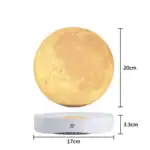 Lampe lune LED 20cm, lumière douce et ambiance chaleureuse.