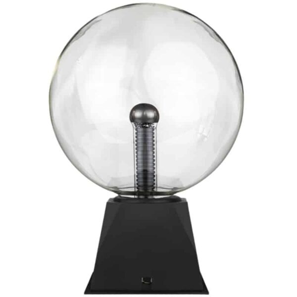 Ampoule électrique décorative en verre transparent avec base noire, idéale pour une décoration de style scientifique ou industriel.