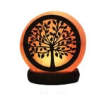 Lampe décorative arbre de vie en bois avec éclairage chaud.