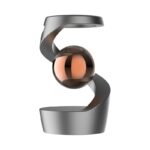Modèle de télescope moderne avec support en spirale et sphère en verre, parfait pour la décoration scientifique ou éducative.