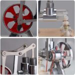 Moteur de machine scientifique vintage avec engrenages en métal et roues en acier, illustrant la mécanique expérimentale.