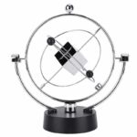 Horloge solaire décorative en métal avec sphères et formes géométriques, idéale pour la décoration scientifique et moderne.