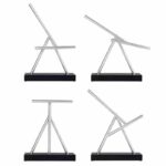Support de laboratoire en acier inoxydable avec base en bois, idéal pour expériences scientifiques et travaux de laboratoire. Design moderne et robuste pour une utilisation pratique.