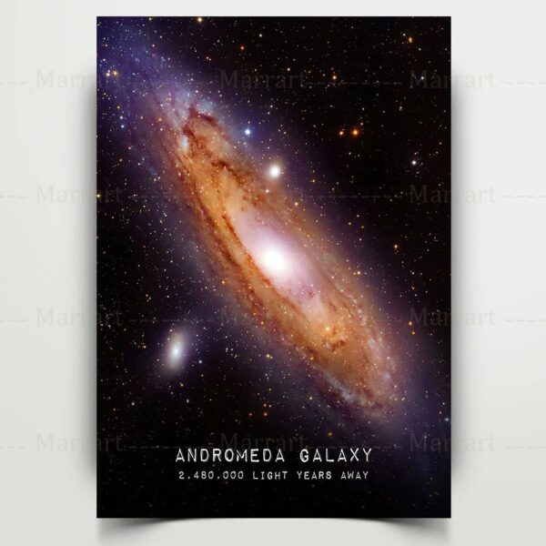 Galaxie Andromède, image de l'univers, décoration de science, affiche cosmique, décoration murale, astrophysique, cosmos, espace, galaxie, décoration scientifique, poster astronomie, objet scientifiqu.