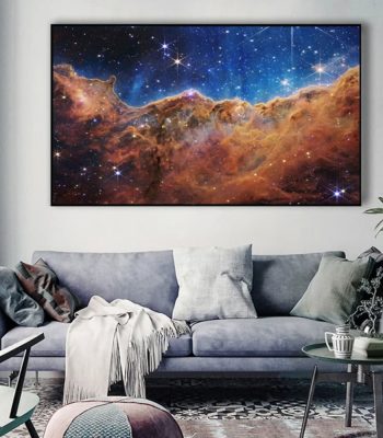 Impression d'une galaxie colorée dans l'espace, idéale pour la décoration intérieure moderne et inspirante.