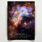 Nébuleuse Westerlund 2, une région de formation stellaire située dans la constellation Carina, à environ 20 000 années-lumière, capturée dans une image détaillée montrant des nuages de gaz et de pouss.