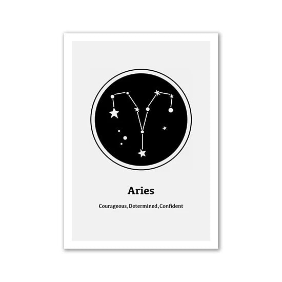Illustration de la constellation du Bélier avec étoiles et lignes reliant les astres, représentant le signe astrologique Bélier.