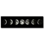 Série d'images montrant les différentes phases de la lune, de la nouvelle lune à la pleine lune, illustrant le cycle lunaire.