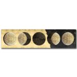 Modèle 3D représentant différentes phases de la lune, illustrant la progression des phases lunaires avec détails précis et textures variées.