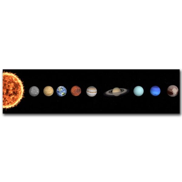 Planètes du système solaire, modèle éducatif et décoratif, représentant le Soleil, Mercure, Vénus, la Terre, Mars, Jupiter, Saturne, Uranus, Neptune et Pluton, parfait pour l'apprentissage ou la décor.