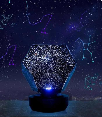 Lampe décorative en forme de dôme avec constellations lumineuses, idéale pour décoration scientifique et ambiance nocturne.