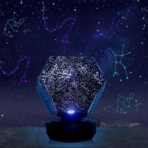 Lampe décorative en forme de dôme avec constellations lumineuses, idéale pour décoration scientifique et ambiance nocturne.