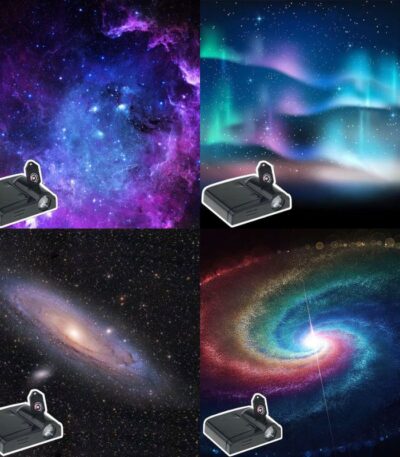 Projection de ciel étoilé et galaxie avec projecteur pour décoration intérieure, idéal pour créer une ambiance cosmique dans votre espace.