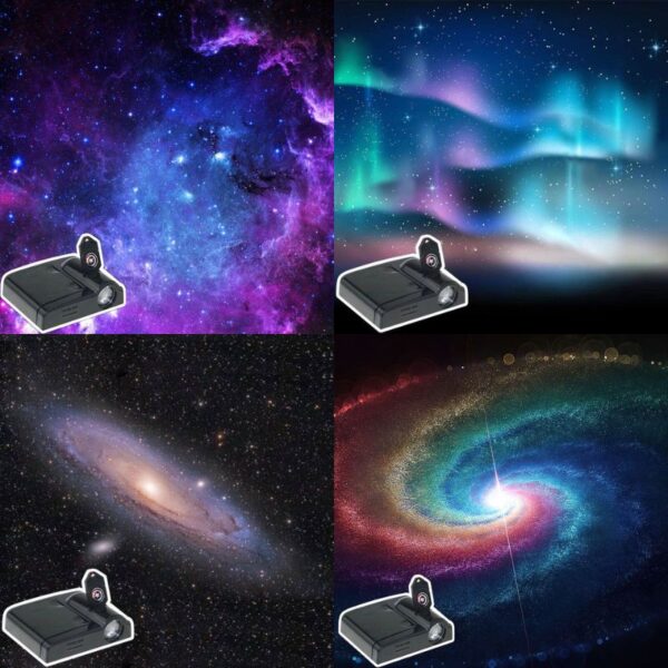 Projection de ciel étoilé et galaxie avec projecteur pour décoration intérieure, idéal pour créer une ambiance cosmique dans votre espace.