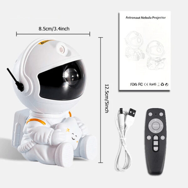 Vaisseau spatial pour enfant avec casque, télécommande et guide d'instructions, idéal pour décoration ou jouet éducatif sur le thème de l'espace.