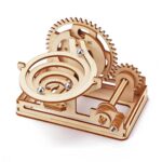 Modèle éducatif en bois avec engrenages pour apprendre la mécanique et la physique. Parfait pour les enfants et les amateurs de sciences, favorise la compréhension des mouvements mécaniques.