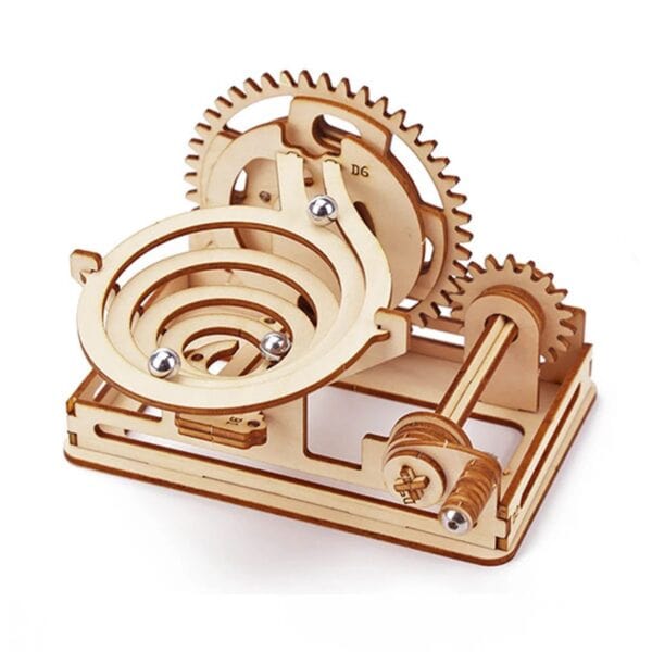 Modèle éducatif en bois avec engrenages pour apprendre la mécanique et la physique. Parfait pour les enfants et les amateurs de sciences, favorise la compréhension des mouvements mécaniques.