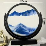 Décoration murale avec peinture d'inspiration montagneuse en aquarelle, encadrée noire, idéale pour une décoration moderne et artistique.
