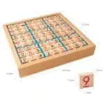 Jeu de société en bois pour enfants et adultes, défi logique avec chiffres colorés, parfait pour stimuler la réflexion et la concentration.