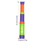 Pince à télescope colorée en plastique avec plusieurs sections amovibles, idéale pour les activités scientifiques ou éducatives.